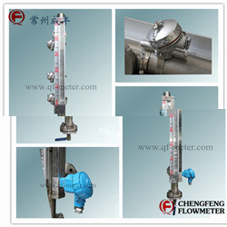 UHC-517C  Magnetical level gauge  turnable flange connection  Stainless steel tube [CHENGFENG FLOWMETER] 4-20mA out put alarm switch Chinese professional manufacture